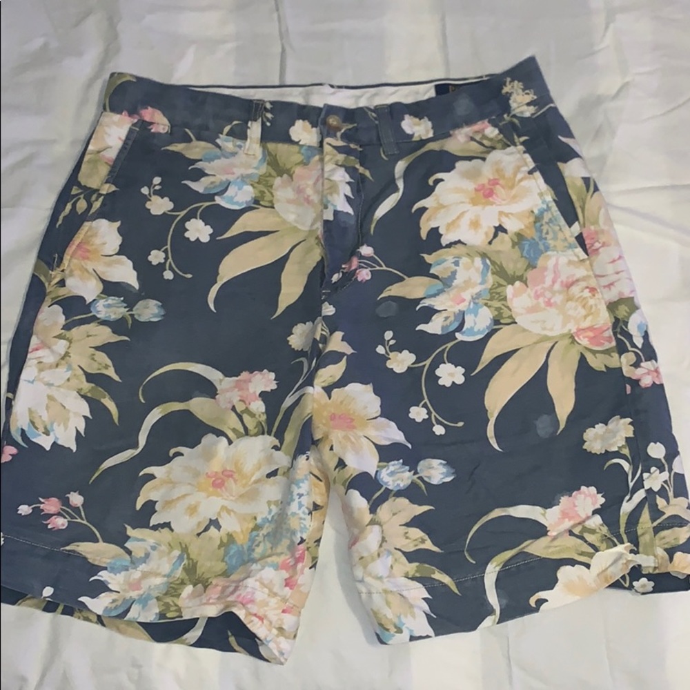 Mens Polo Ralph Lauren Floral Flat Front Shorts